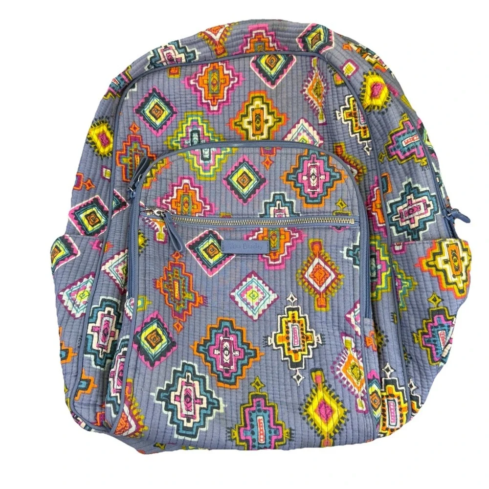 Vera Bradley Multi Color‎ Medallion Pattern Back Pack Book Bag Adjustable Straps